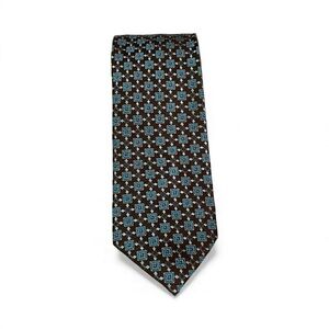 Countess Mara Geometric Brown and Blue Tie